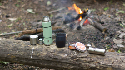 Fire making in the woods | ferro rod & cramp ball fungus